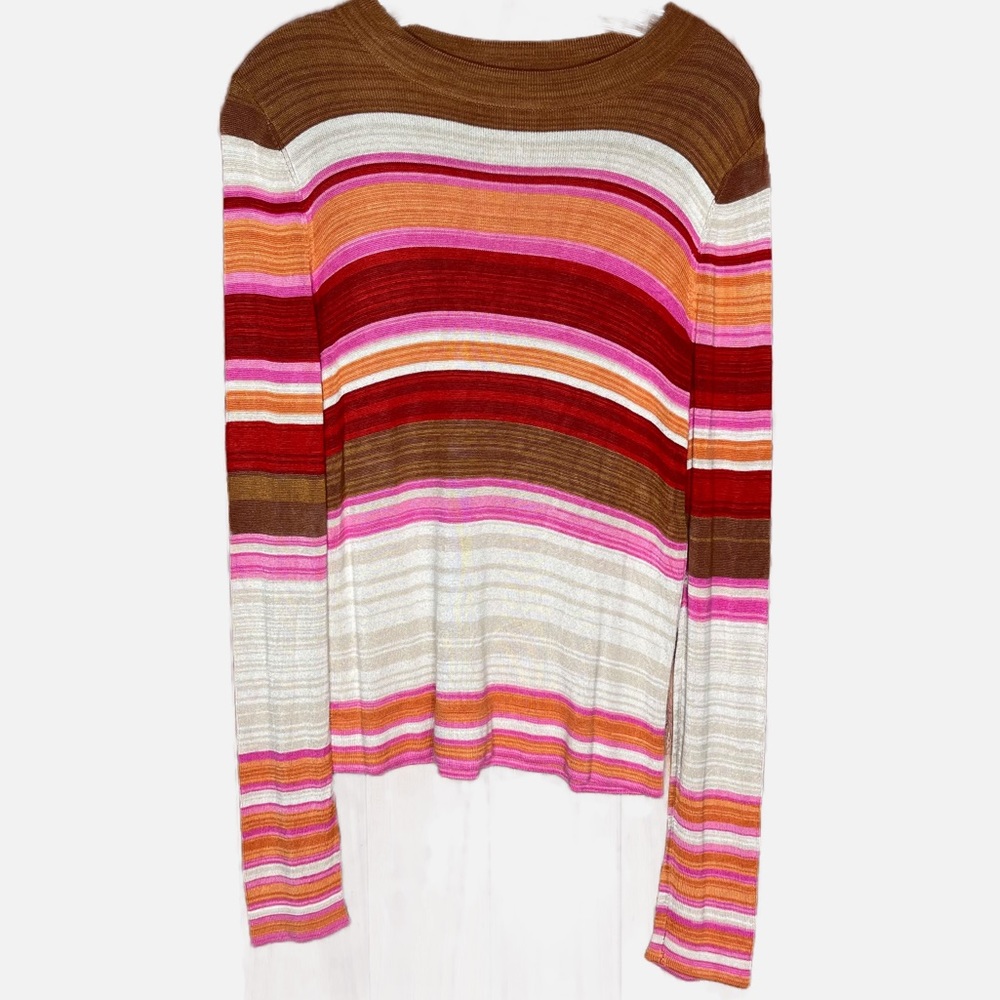 Free People Color Blocked Crewneck Sweater